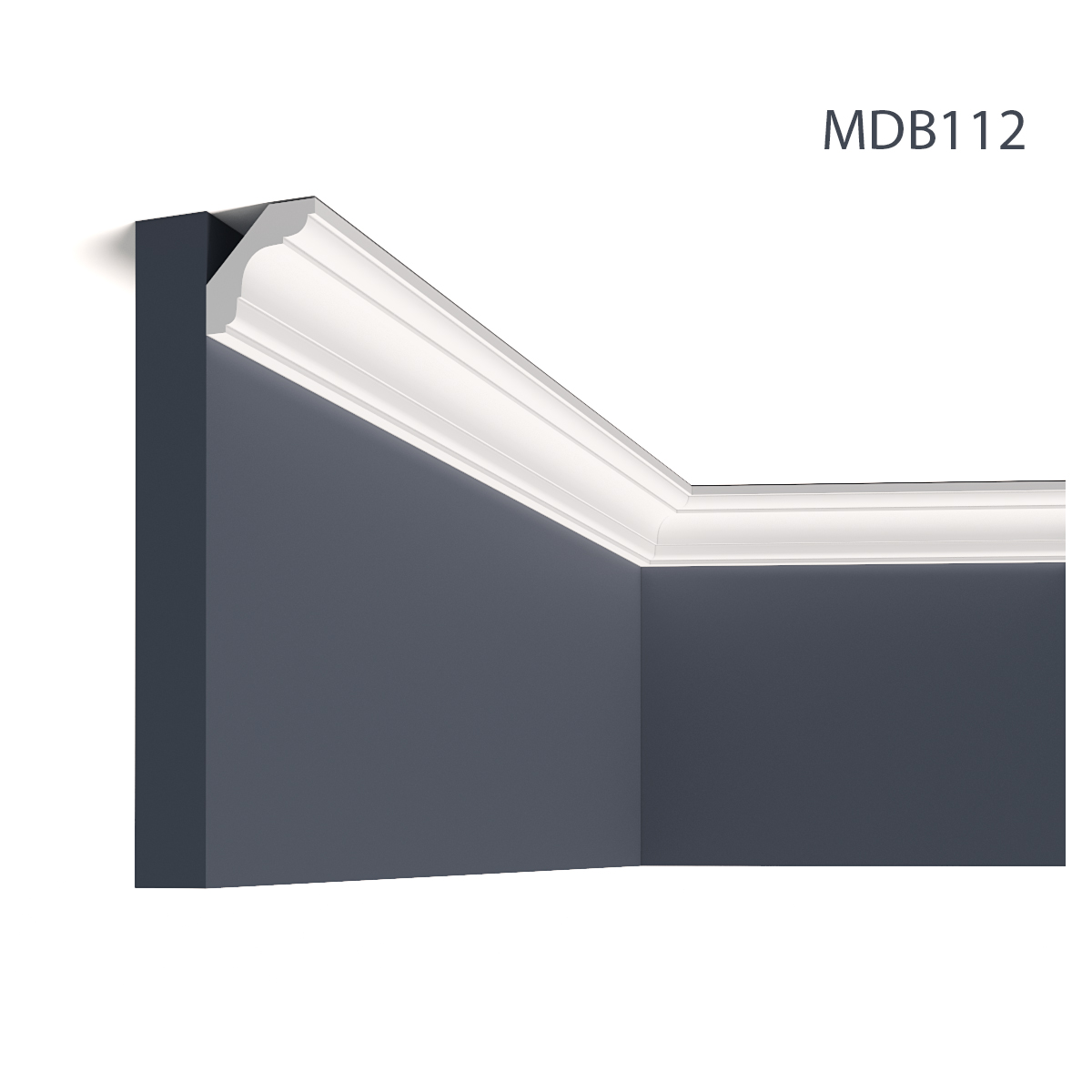 Cornisa decorativa flexibila MDB112F, 235 X 4.4 X 4.4 cm, Mardom Decor